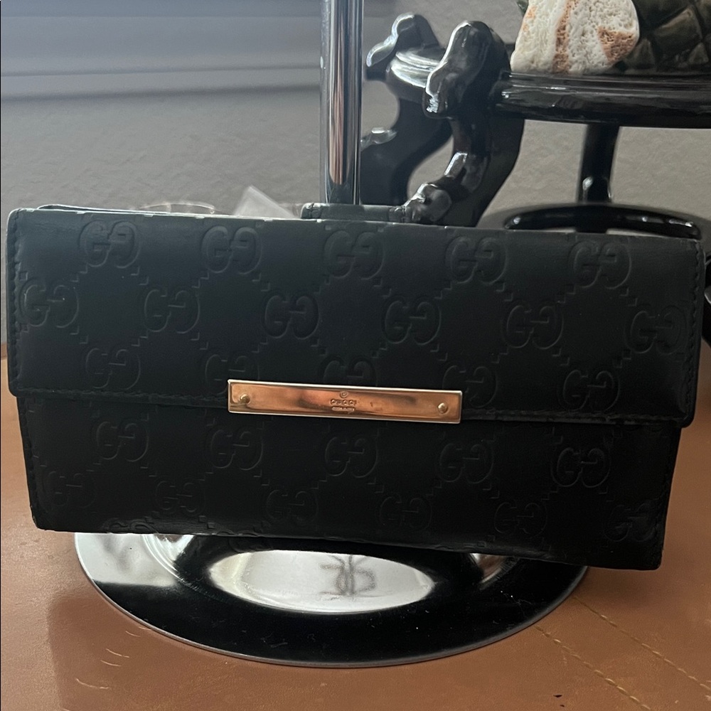 Gucci long wallet guccisma black leather GUC